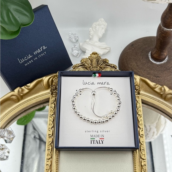 Lucia Mara Sterling Silver Beaded Bracelet – Made in Italy - Picture 1 of 8